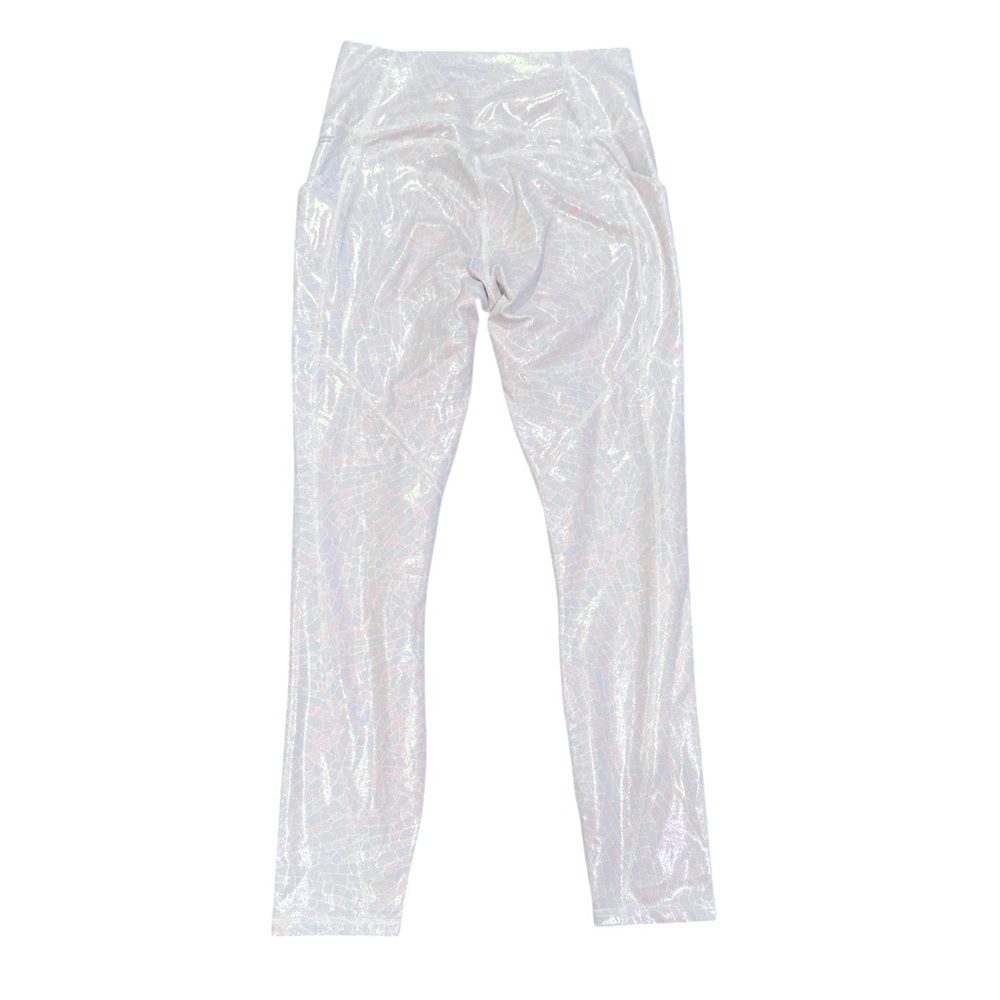 FABLETICS PURELUXE OASIS IRIDESCENT SILVER PINK MERMAIDCORE HIGH RISE LEGGINGS